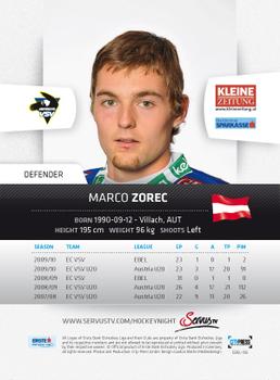 2010-11 Erste Bank Eishockey Liga #158 Marco Zorec Back