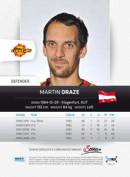2010-11 Erste Bank Eishockey Liga #172 Martin Oraze Back