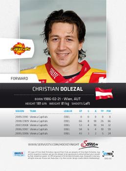 2010-11 Erste Bank Eishockey Liga #180 Christian Dolezal Back