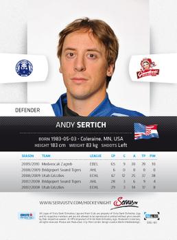 2010-11 Erste Bank Eishockey Liga #189 Andy Sertich Back