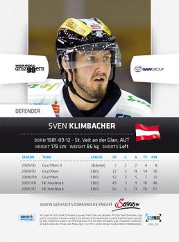 2010-11 Erste Bank Eishockey Liga #201 Sven Klimbacher Back