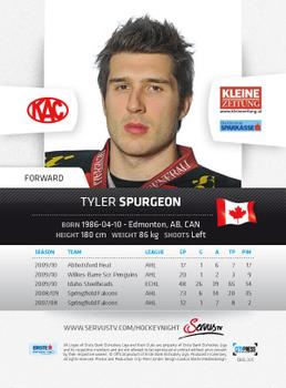 2010-11 Erste Bank Eishockey Liga #205 Tyler Spurgeon Back