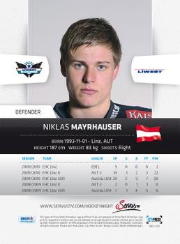 2010-11 Erste Bank Eishockey Liga #209 Niklas Mayrhauser Back
