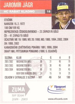 2004-05 Czech OFS - Zuma Top Team #18 Jaromir Jagr Back