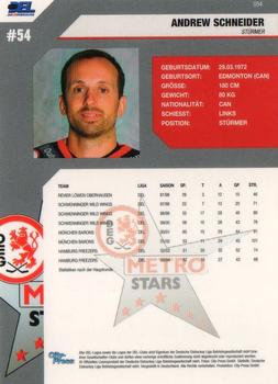 2004-05 Playercards (DEL) #54 Andrew Schneider Back