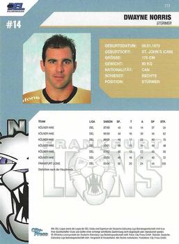 2004-05 Playercards (DEL) #112 Dwayne Norris Back