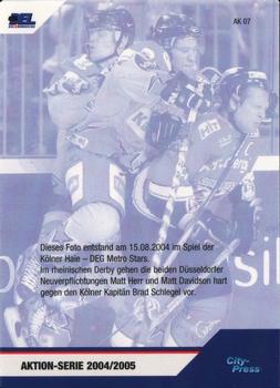 2004-05 Playercards (DEL) - Action Series #AK07 Kolner Haie / DEG Metro Stars Back