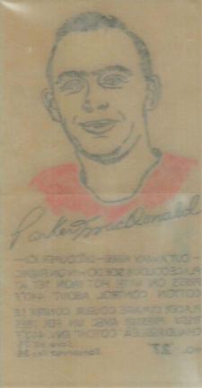 1962-63 York Peanut Butter Iron-On Transfers #27 Parker MacDonald Back