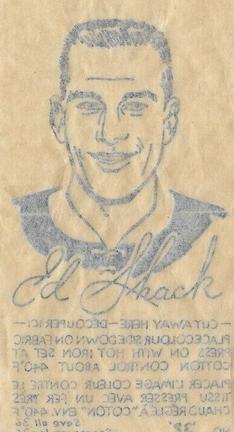 1962-63 York Peanut Butter Iron-On Transfers #32 Eddie Shack Back