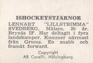 1964 Coralli Hockeystjarnor (Swedish) #21 Lennart Svedberg Back