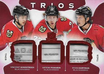 2015-16 Upper Deck The Cup - Cup Trios Jersey Tag #C3-ROOK4 Artemi Panarin / Vincent Hinostroza / Ryan Hartman Front