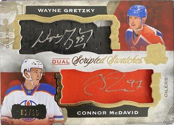 2015-16 Upper Deck The Cup - Dual Scripted Swatches #DSS-GM Wayne Gretzky / Connor McDavid Front
