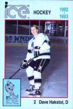 1992-93 Indianapolis Ice (IHL) #NNO Dave Hakstol Front