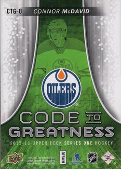 2015-16 Upper Deck - Code to Greatness #CTG-0 Connor McDavid Back