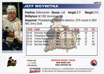 2005-06 Choice Peoria Rivermen (AHL) #23 Jeff Woywitka Back