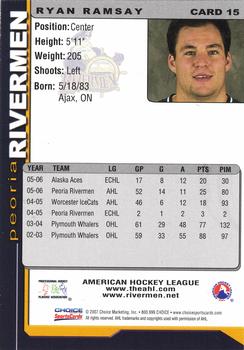 2006-07 Choice Peoria Rivermen (AHL) #15 Ryan Ramsay Back