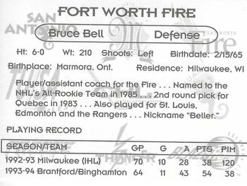 1994-95 Central Hockey League #NNO Bruce Bell Back