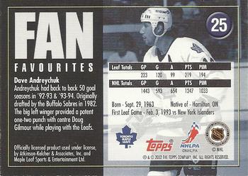 2002-03 Toronto Maple Leafs Platinum Collection #25 Dave Andreychuk Back