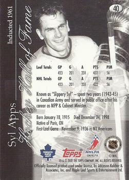 2002-03 Toronto Maple Leafs Platinum Collection #40 Syl Apps Back