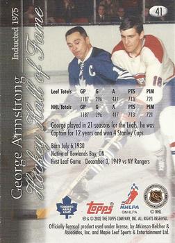 2002-03 Toronto Maple Leafs Platinum Collection #41 George Armstrong Back