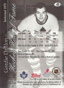 2002-03 Toronto Maple Leafs Platinum Collection #49 Gordie Drillon Back