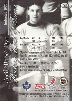 2002-03 Toronto Maple Leafs Platinum Collection #50 Babe Dye Back