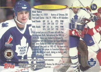 2002-03 Toronto Maple Leafs Platinum Collection #74 Rick Vaive Back