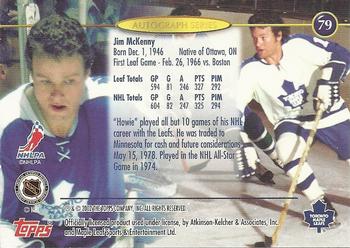 2002-03 Toronto Maple Leafs Platinum Collection #79 Jim McKenny Back