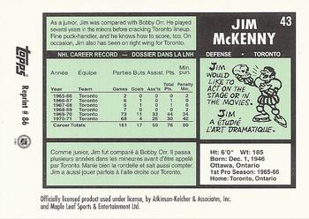 2002-03 Toronto Maple Leafs Platinum Collection #86 Jim McKenny Back