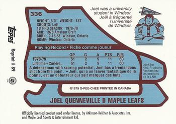2002-03 Toronto Maple Leafs Platinum Collection #89 Joel Quenneville Back
