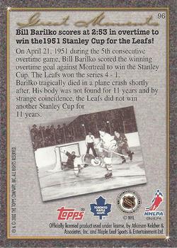2002-03 Toronto Maple Leafs Platinum Collection #96 Barilko Goal Back