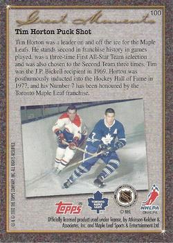 2002-03 Toronto Maple Leafs Platinum Collection #100 Horton Puck Shot Back