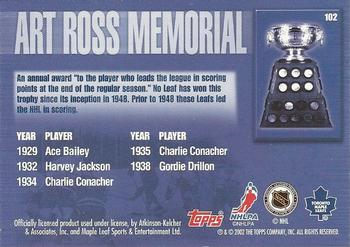 2002-03 Toronto Maple Leafs Platinum Collection #102 Art Ross Winners Back