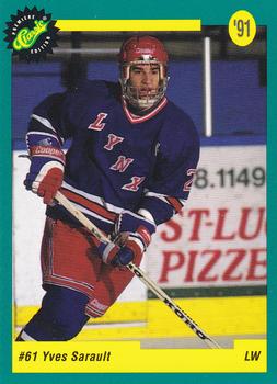 1991 Classic Draft Picks #49 Yves Sarault Front