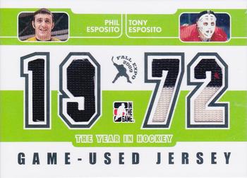 2009-10 In The Game 1972 The Year In Hockey - Fall Expo Game Used Jersey Redemption Black #GUJ-01 Phil Esposito / Tony Esposito Front