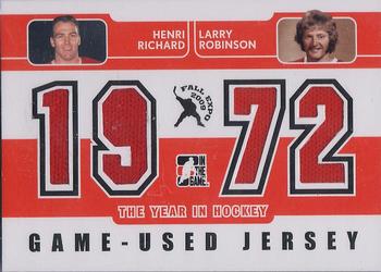 2009-10 In The Game 1972 The Year In Hockey - Fall Expo Game Used Jersey Redemption Black #GUJ-15 Henri Richard / Larry Robinson Front