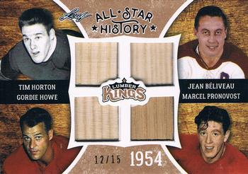 2016 Leaf Lumber Kings - All-Star History #AS-04 Tim Horton / Jean Beliveau / Gordie Howe / Marcel Pronovost Front