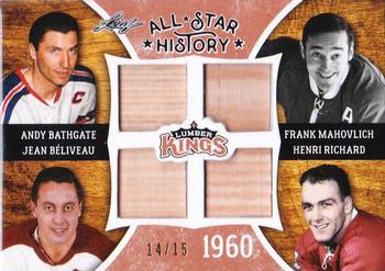 2016 Leaf Lumber Kings - All-Star History #AS-06 Andy Bathgate / Frank Mahovlich / Jean Beliveau / Henri Richard Front