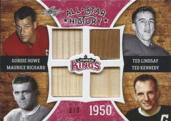 2016 Leaf Lumber Kings - All-Star History Red #AS-02 Gordie Howe / Ted Lindsay / Maurice Richard / Ted Kennedy Front