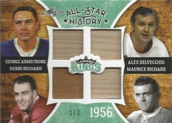 2016 Leaf Lumber Kings - All-Star History Emerald #AS-05 George Armstrong / Alex Delvecchio / Henri Richard / Maurice Richard Front