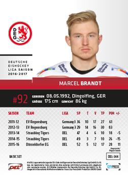 2016-17 German DEL Playercards Basic #DEL-344 Marcel Brandt Back