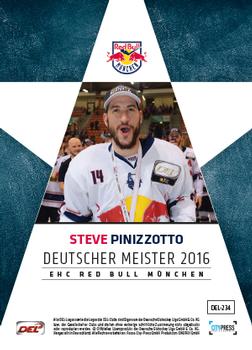 2016-17 German DEL Playercards Basic #DEL-234 Steve Pinizzotto Back