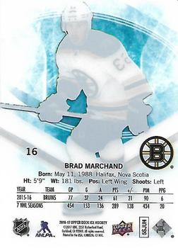 2016-17 Upper Deck Ice #16 Brad Marchand Back