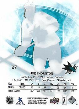 2016-17 Upper Deck Ice #27 Joe Thornton Back