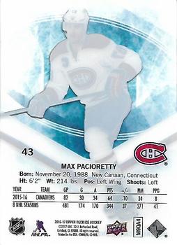 2016-17 Upper Deck Ice #43 Max Pacioretty Back