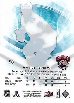 2016-17 Upper Deck Ice #58 Vincent Trocheck Back