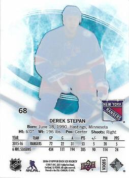 2016-17 Upper Deck Ice #68 Derek Stepan Back