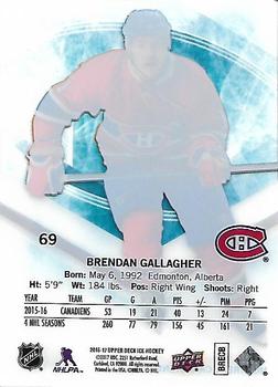 2016-17 Upper Deck Ice #69 Brendan Gallagher Back