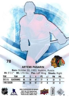 2016-17 Upper Deck Ice #78 Artemi Panarin Back