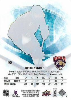 2016-17 Upper Deck Ice #98 Keith Yandle Back